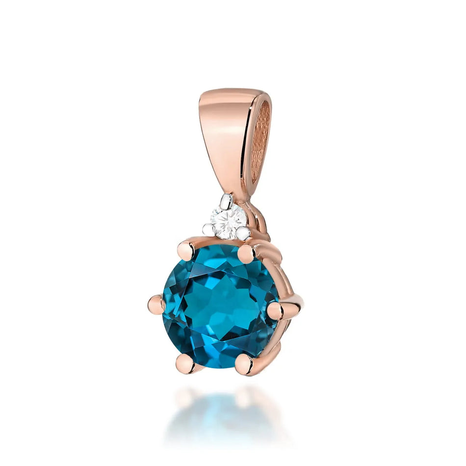 Zlatý prívesok s 0,50 ct topásom London Blue a 0,015 ct diamantmi