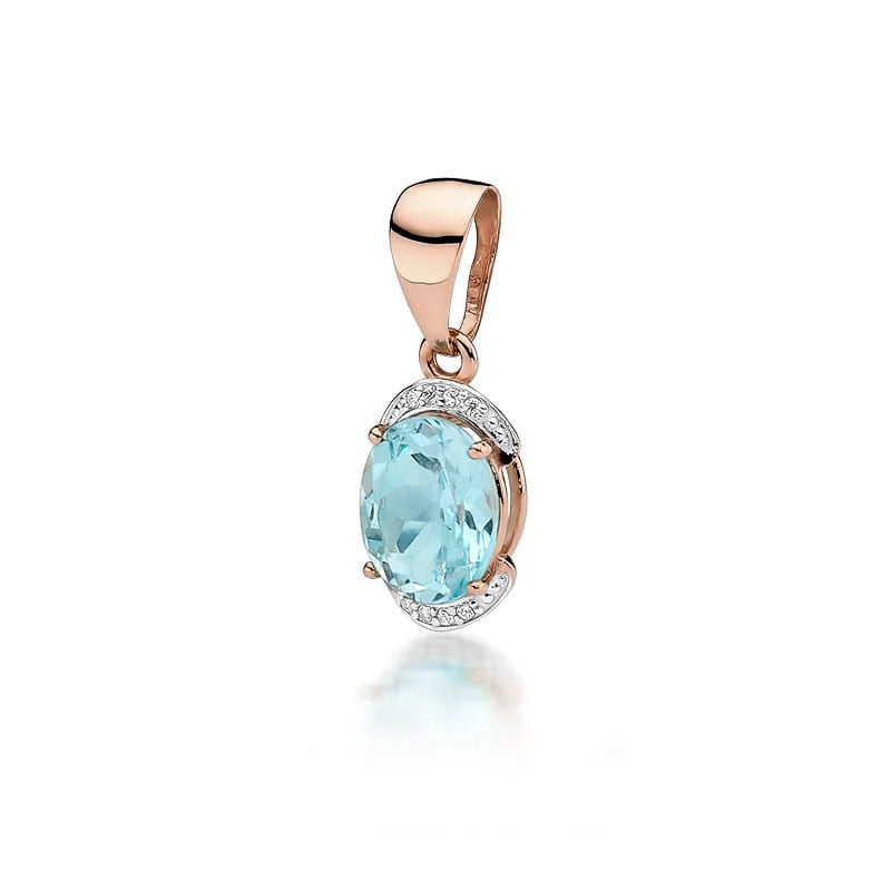 Gold Pendant with 3.00ct Topaz and 0.04ct Diamonds