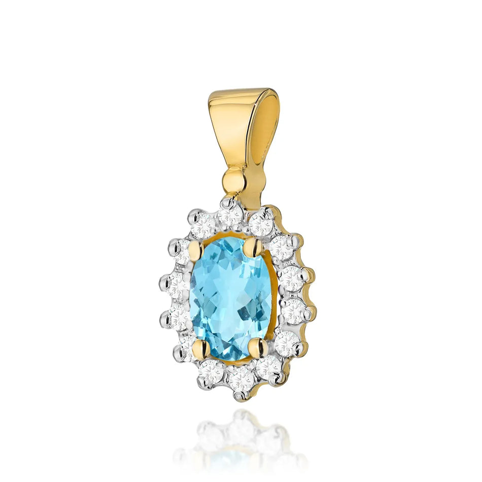 Gold Pendant with 0.50ct Topaz and 0.12ct Diamonds