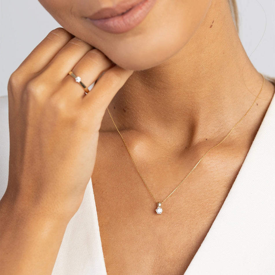 Zlatý prívesok s 0.30ct laboratórnym diamantom