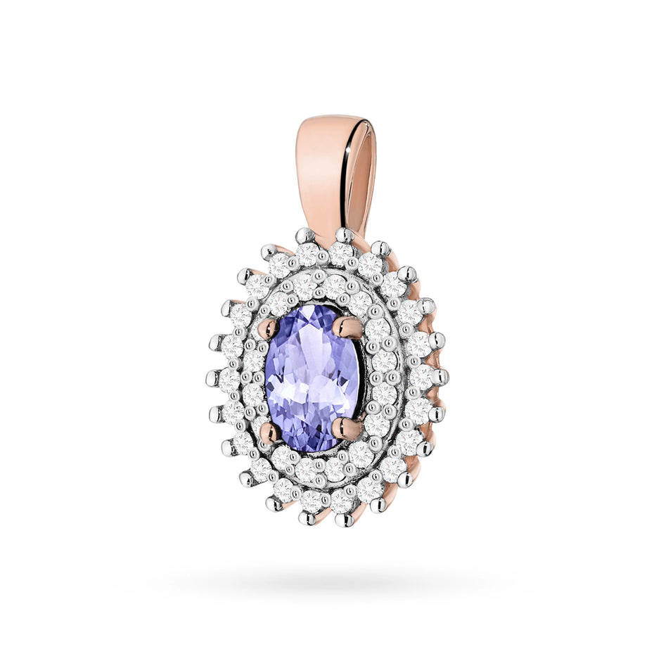 Gold Pendant with 0.40ct Tansanit and 0.19ct Diamonds