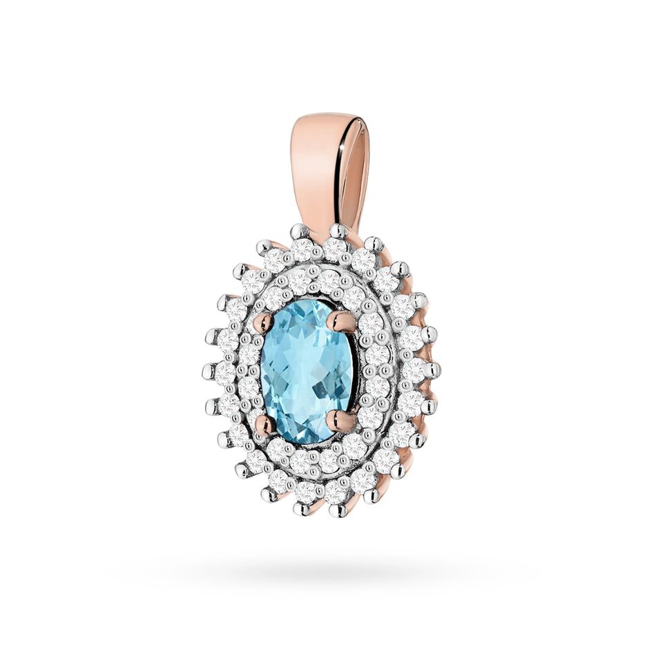 Gold Pendant with 0.50ct Topaz and 0.19ct Diamonds