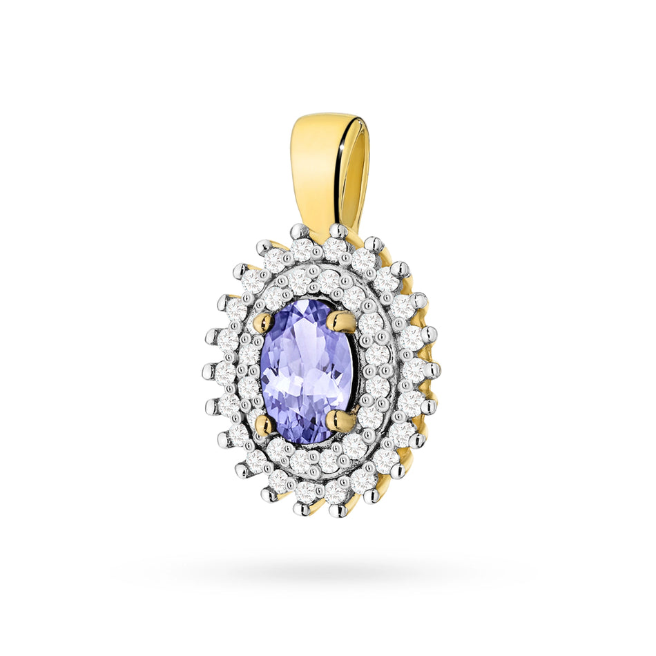 Gold Pendant with 0.40ct Tansanit and 0.19ct Diamonds