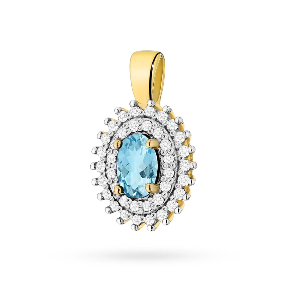 Gold Pendant with 0.50ct Topaz and 0.19ct Diamonds