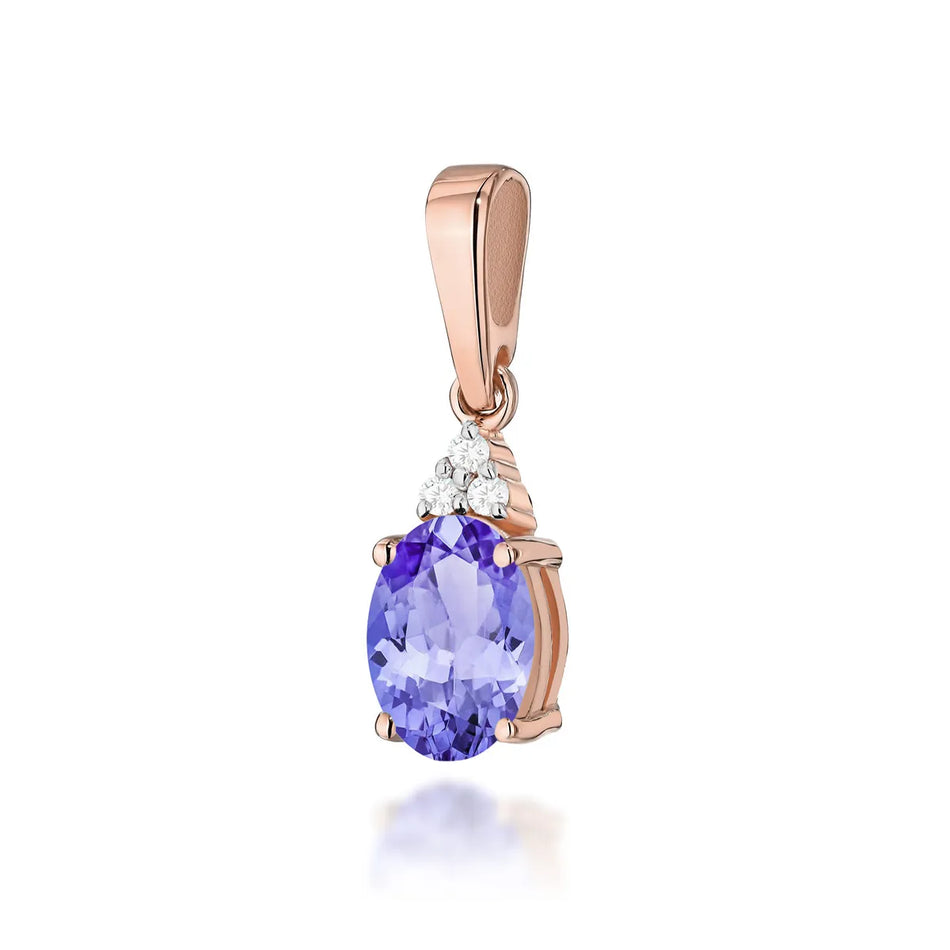 Gold Pendant with 0.70ct Tansanit and 0.026ct Diamonds