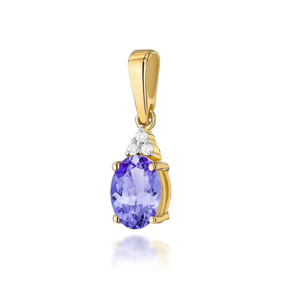 Gold Pendant with 0.70ct Tansanit and 0.026ct Diamonds