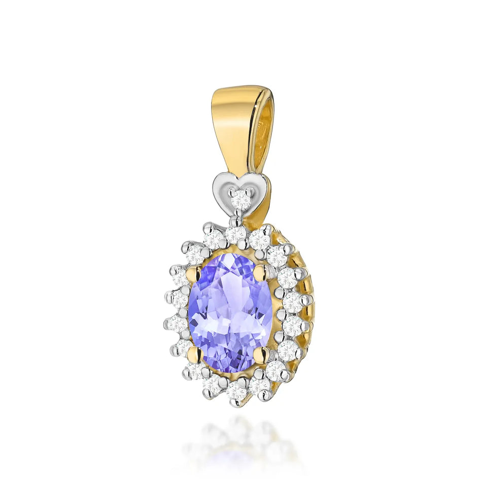 Gold Pendant with 0.40ct Tansanit and 0.095ct Diamonds