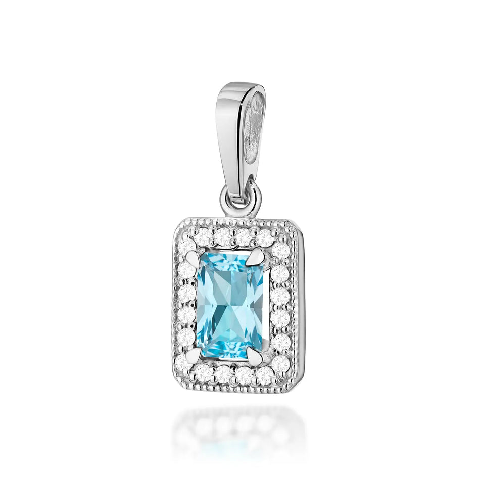 Gold Pendant with 0.65ct Topaz and 0.10ct Diamonds