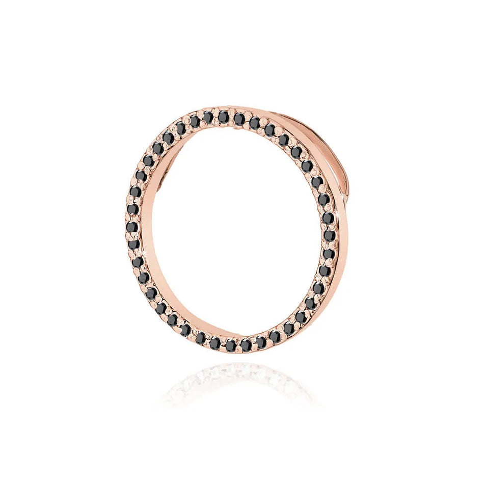 Gold Pendant with Black Diamonds