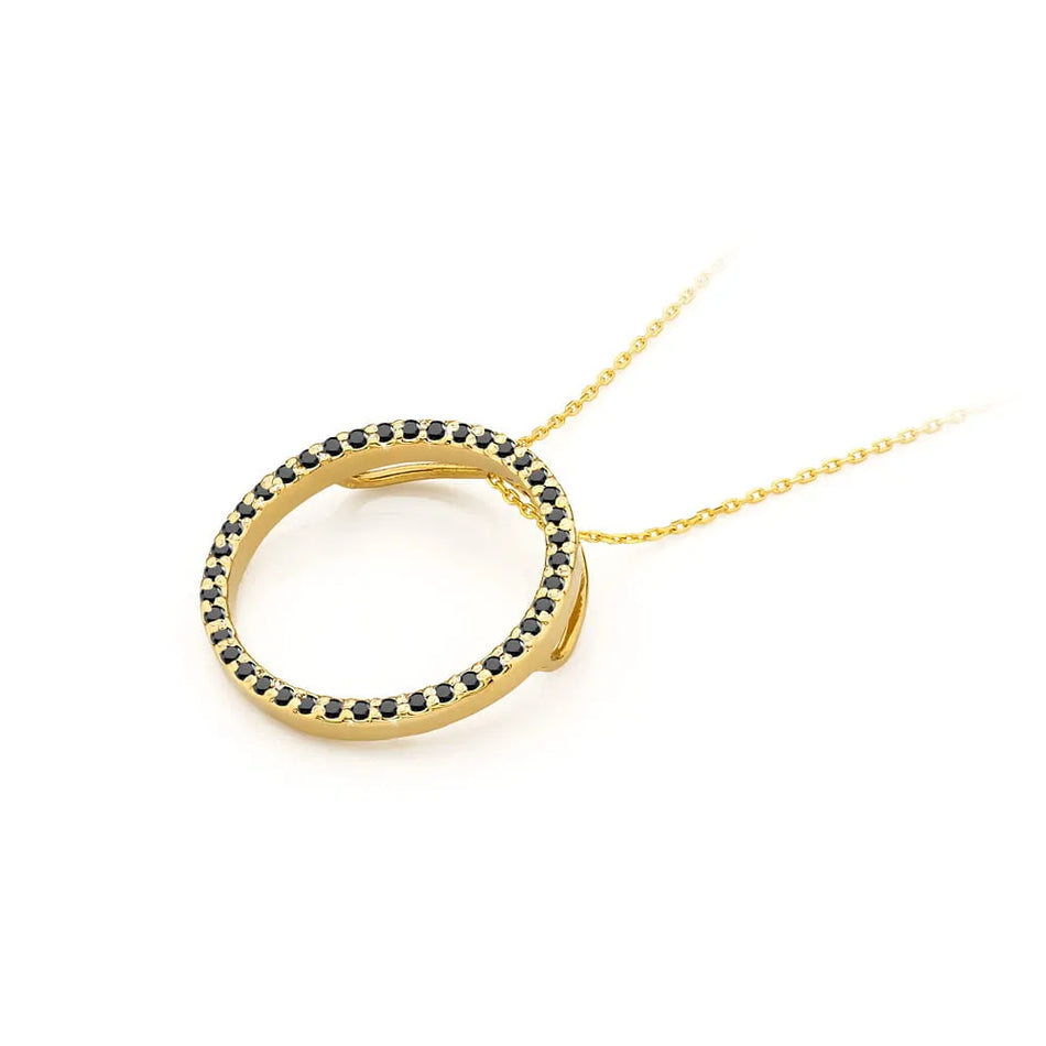 Gold Pendant with 0.20ct Black Diamonds