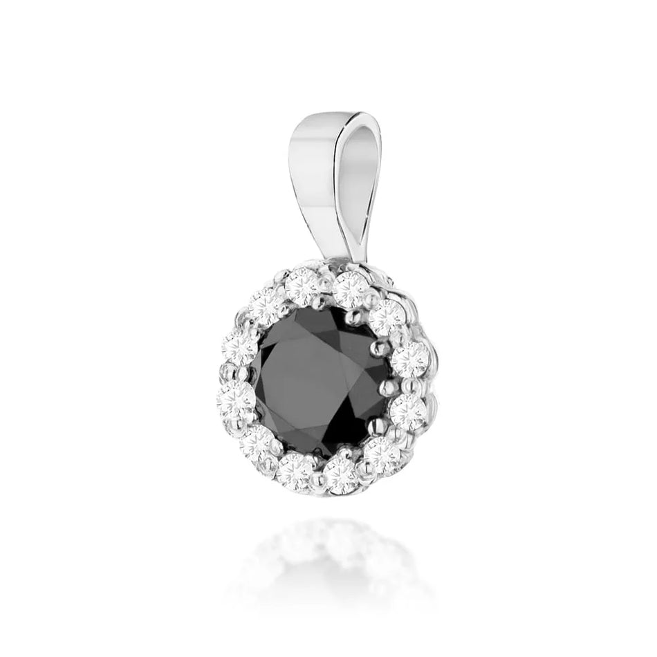 Gold Pendant with 0.50ct Black diamond and 0.103ct Diamonds