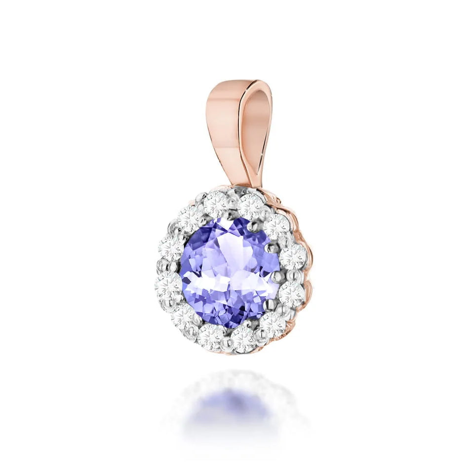 Gold Pendant with 0.50ct Tansanit and 0.103ct Diamonds