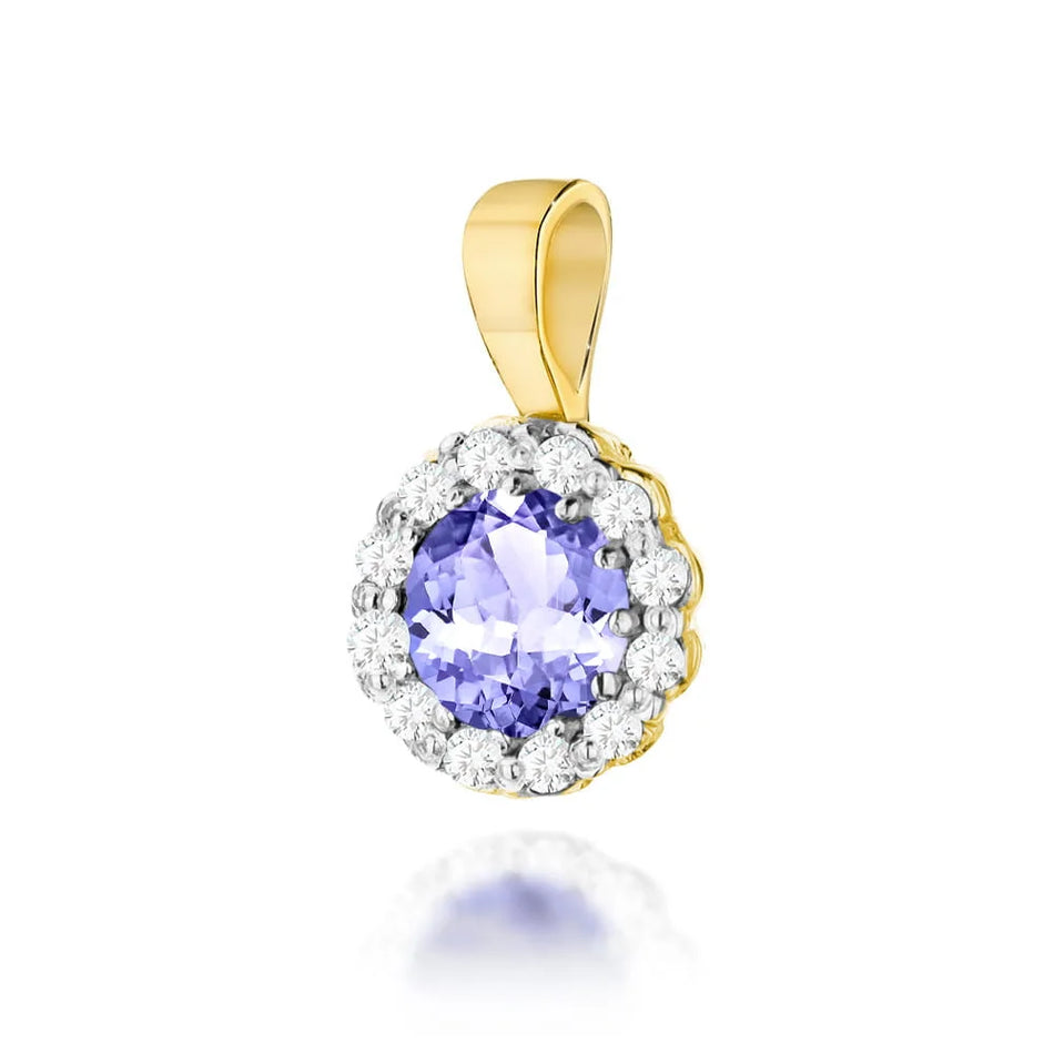 Gold Pendant with 0.50ct Tansanit and 0.103ct Diamonds