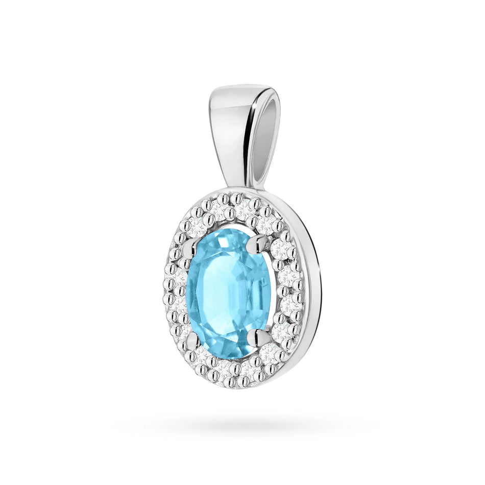 Gold Pendant with 0.50ct Topaz and 0.08ct Diamonds