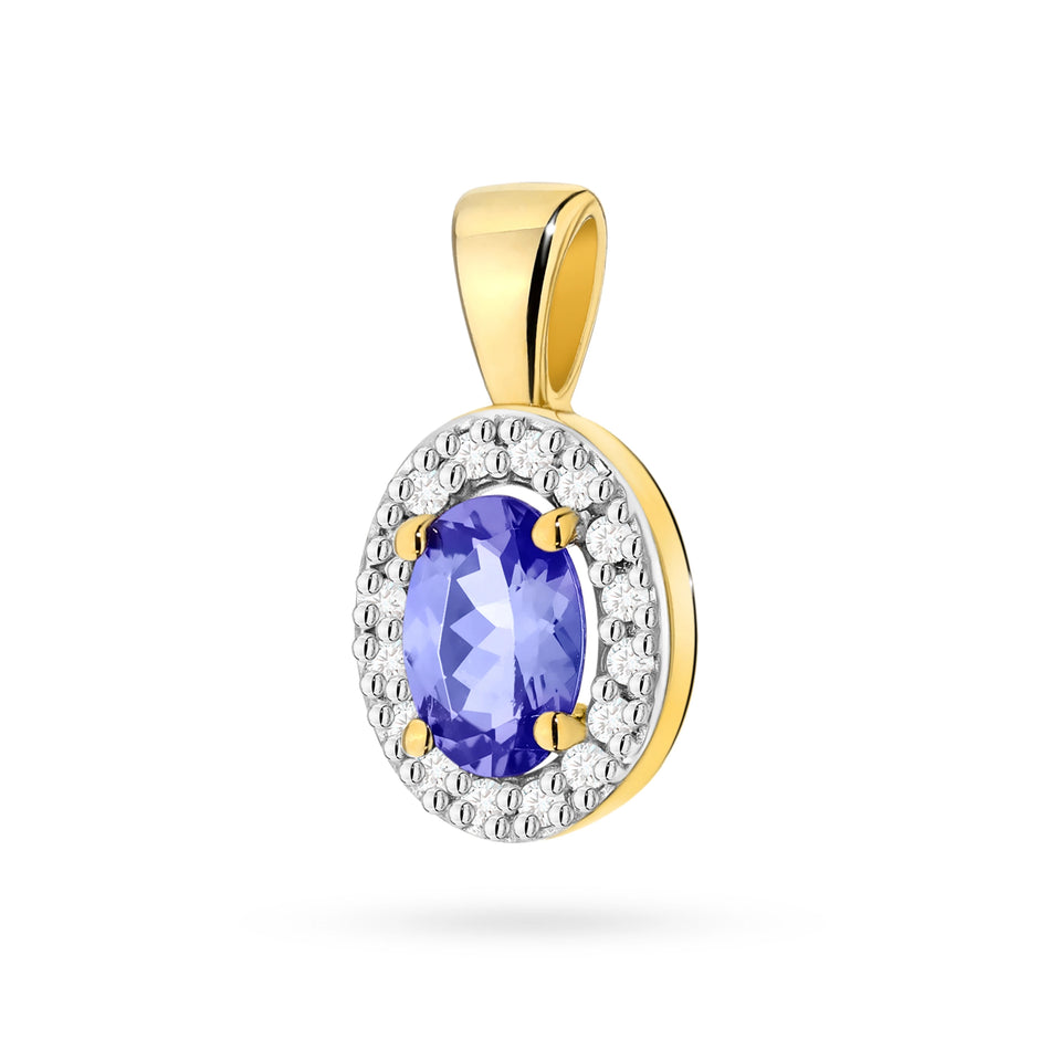Gold Pendant with 0.40ct Tansanit and 0.08ct Diamonds