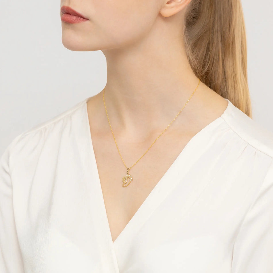 Gold Pendant with Zirconia Openwork Feet