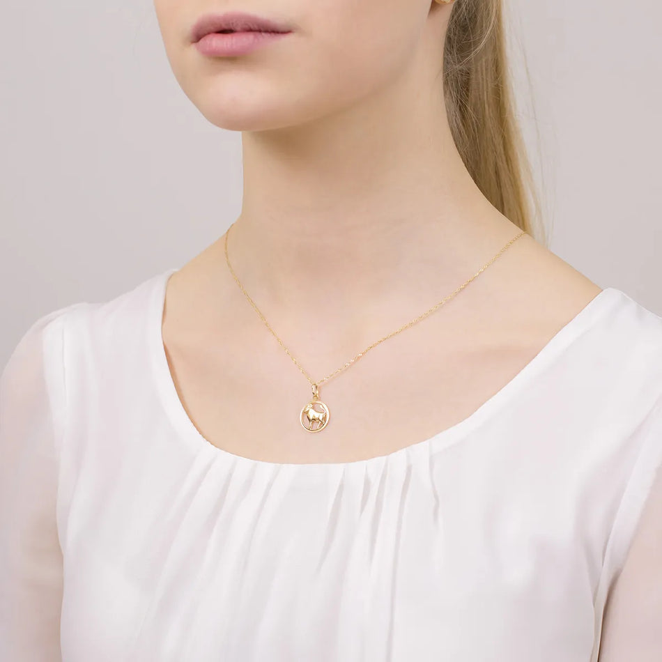 Gold Pendant Zodiac Sign Taurus
