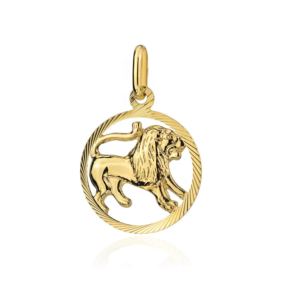 Gold Pendant Zodiac Sign Leo