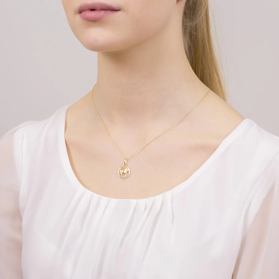 Gold Pendant Zodiac Sign Leo