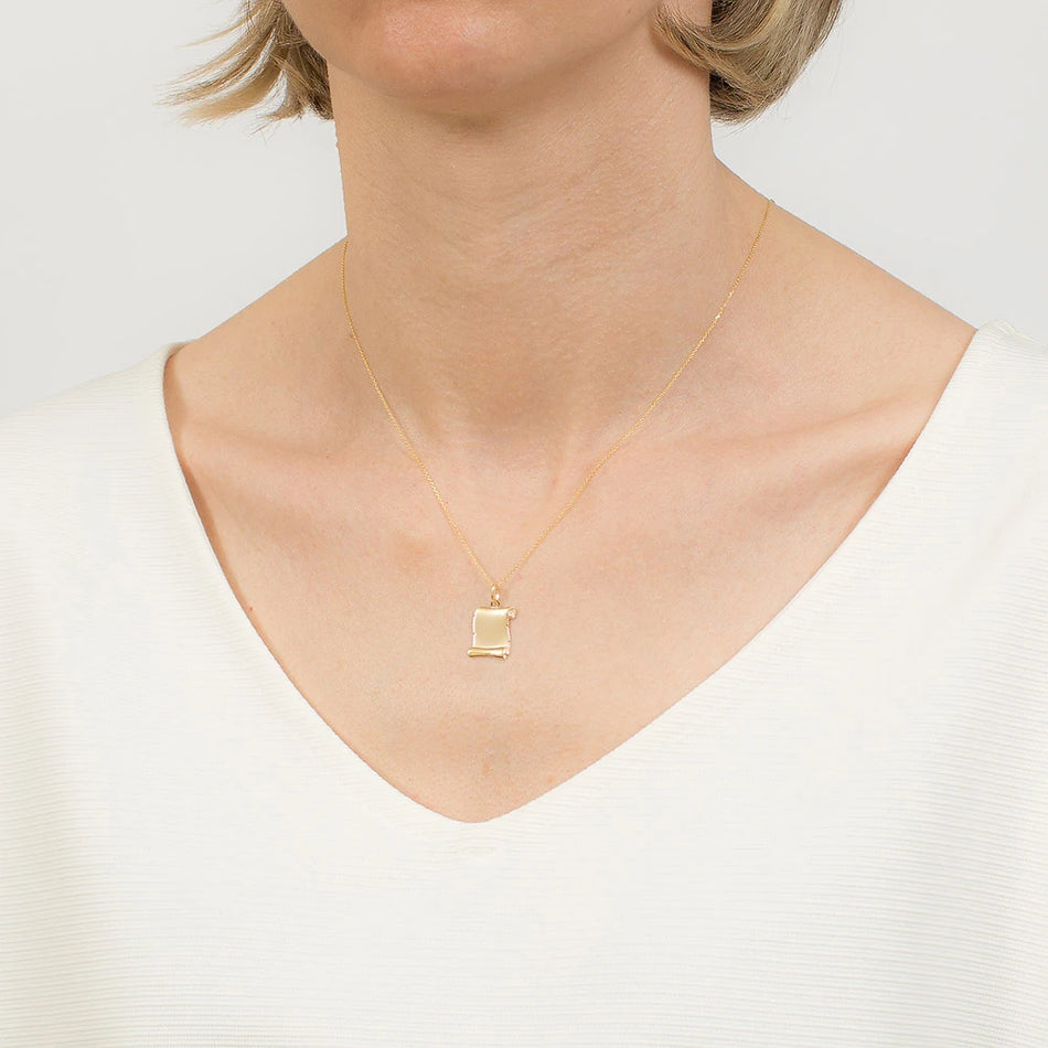 Zlatá súprava: prívesok papyrus s retiazkou, na gravírovanie